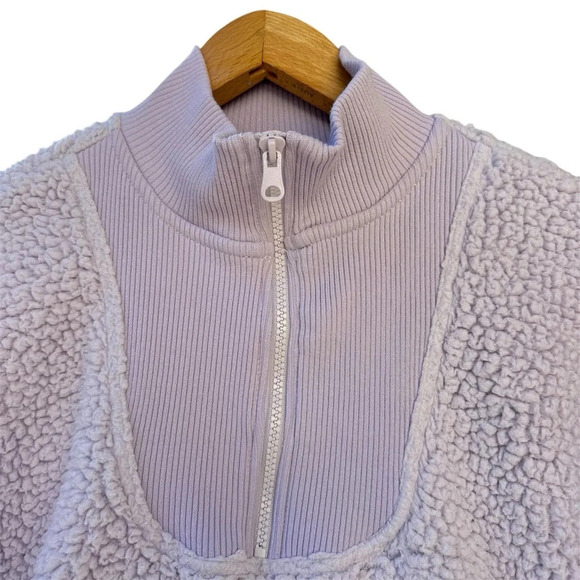 Aerie Dream Sherpa Quarter Zip Sweatshirt Pullover Purple XS - Picture 4 of 12